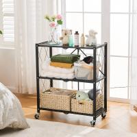 Estantería Plegable de Metal Negro 4 Niveles Carga Pesada Ideal para Cocina, Oficina, Garaje - details 13