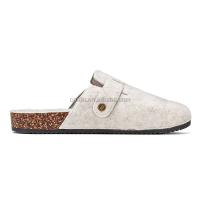 Nuevos zuecos de fieltro de alta calidad para mujer, zapatillas antideslizantes con hebilla a la moda para exteriores, talla grande 47, sandalias de marca de bajo precio - details 5