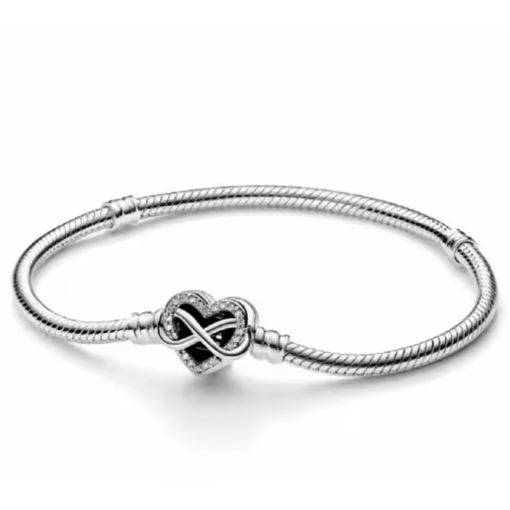 Pulsera de cadena de serpiente Moment con cremallera y corazón de espuma infinita - 1