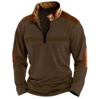 2025 Camisa a cuadros para hombre, polo deportivo de manga larga con cremallera - details 5