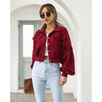 Chaqueta Bomber Cropped con Mangas de Farol Moda de Primavera Vintage de Pana - details 1