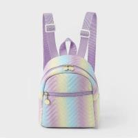 Mini Mochila pequeña de PU de gran capacidad, mochila de viaje acolchada gradiente, moda - details 0