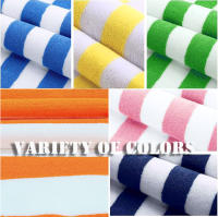 1 toalla de playa grande de rayas tejidas de colores, manta de cubierta de toalla de baño, piscina esencial gruesa, suave y altamente absorbente, toalla de viaje, baño, natación y camping, 70,87x35,43 pulgadas, decoración moderna para el baño, tela durade - details 9