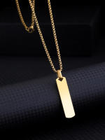 Collar de acero inoxidable de titanio simple para hombre, colgante versátil que no se decolora. - details 4