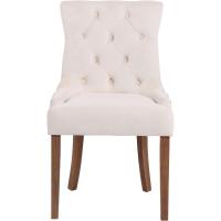 Salón Aberdeen Tapizado en Terciopelo Silla de Comedor con Base de Madera Estilo Escandinavo - details 6
