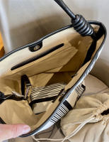 Bolso de Mujer de Lona a Rayas Bolso de Hombro Grande Capacidad Bolso Informal para las Axilas - details 2