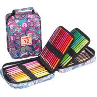 Lápices de aceite de 72 colores en caja de viaje con cremallera para dibujo rudimentario ideal para principiantes y niños - details 8