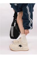 Zapatillas Blancas para Mujer de Suela Gruesa Estilo Casual de Moda Primavera-Otoño Nueva Collections de Zapatos de Tablero de Estrellas de Cuero Suave - details 7