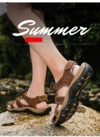 Sandalias de exterior transpirables informales de cuero para hombre de verano, zapatos de playa, zapatillas, zapatos romanos de moda - details 2