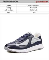 Los zapatos de lujo del monopatín de los hombres, el cordón de cuero de vaca de la malla del estilo deportivo suben los zapatos ocasionales - details 0
