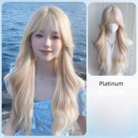 Peluca sintética con flequillo de aire para mujer, pelucas onduladas rizadas al agua para Cosplay de Halloween, cubierta completa para la cabeza, pelucas en capas naturales para fiesta - details 16