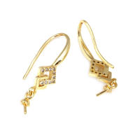 Latón color oro de 18 quilates, compatible con cuentas de medio agujero con ganchos de medio pasador para pendientes, joyería de alta calidad, accesorios para manualidades. - details 32