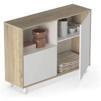 Mueble Auxiliar de Buffet 2 Puertas y 1 Hueco Patas Blanco y Roble Cambrian 82,5x112x33cm - details 1