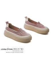 Suela de espuma de cuero pequeños zapatos blancos nueva plataforma de un pedal solo zapatos de las mujeres retro versátil mocasines - details 8