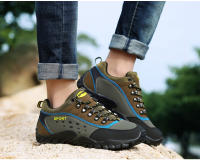 Zapatos de senderismo antideslizantes para hombre, zapatillas de cuero impermeables para exteriores, deportes de montaña, zapatos de viaje cómodos, escalada, Trekking - details 13
