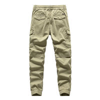 Pantalones Cargo para Hombres CHAIFENKO Color Sólido, Ajuste Suelto, Múltiples Bolsillos, Forza Elástica con Cordón - details 2