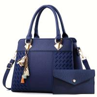 Bolsa de regalo para mamá Nueva Bolsa de mano de lujo ligera y sencilla de gran capacidad Bolsa de mamá con textura bordada Bolso bandolera de un solo hombro Conjunto de varias piezas Regalo de gratitud con letras - details 1