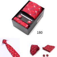 Caja de regalo de corbata para hombre con corbatas, pañuelos, gemelos, pinzas para corbata, conjuntos de 6 piezas, corbatas formales para festivales de bodas y negocios en grupo - details 19