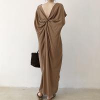 Vestido de Verano Vintage sin Espalda REALEFT Manga Corta, Cuello en V, Moda Casual para Mujeres - details 0
