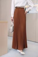 Falda Plisada Elegante Para Mujer Cintura Alta Larga Midi Color Negro Alta Calidad Saia Elegante Para Damas De Negocios Y Fiestas - details 17