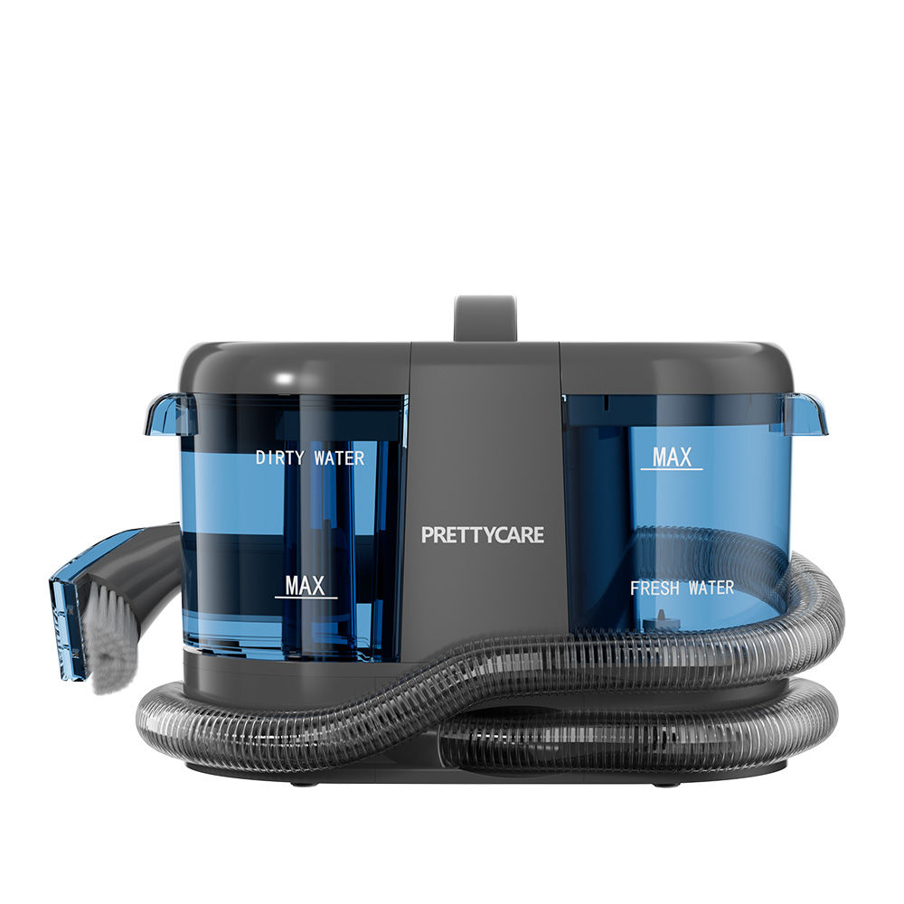 Aspiradora para alfombras PrettyCare PC808, aspiradora para tapicería con rociador de agua, 3 en 1, rocía/limpia/aspira, succión de 15 KPA, quitamanchas para mascotas/limpia autos, 30 minutos, con tanques de agua limpia/sucia, manguera de 1,4 m