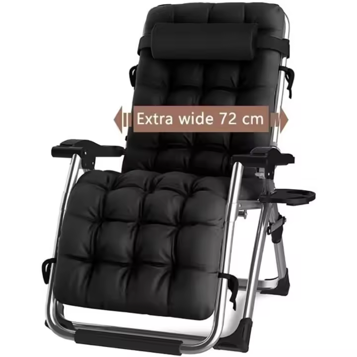 Silla Reclinable para Actividades al Aire Libre Gravedad Cero, Portavasos, Ajustable, Ancho Extra - 1