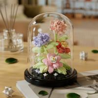 Bloque de decoración de escritorio de montaje eterno, flor, rompecabezas para niños, rosa, bloques de construcción, juguete, ramo, regalo - details 4