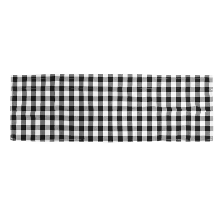 Cenefas a cuadros de búfalo para cocina, cenefas a cuadros para decoración de tratamiento de ventanas, blanco y negro - 1