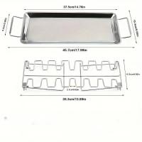 Rejilla antiadherente de acero inoxidable para barbacoa, soporte para asar pollo y ternera, herramientas para cocinar - details 1