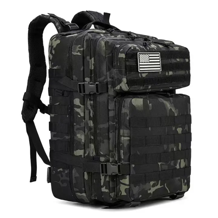 Mochila Táctica Gran Tamaño - Diseño Camuflaje, Ideal para Viajes y Outdoor - 1
