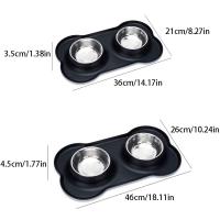 Cuenco de acero inoxidable para mascotas, almohadilla antiderrames, alimentador para beber para mascotas, plegable, antideslizante, cuenco de comida para perros, gatitos y cachorros - details 0