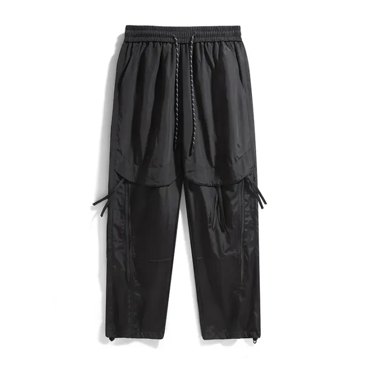 Pantalón de senderismo caual de encaje a prueba de viento para hombre, transpirable, con pierna recta, nuevo, y puerto para hombre - 1