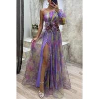 Vestido de malla multifuncional elegante para mujer con estilo de hombros descubiertos - details 3