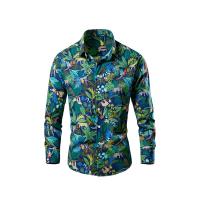 Camisa floral de entretenimiento de moda casual para hombre Camisa de algodón de manga larga - details 13