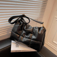 Bolso de hombro acolchado a cuadros, bolso de diseñador para mujer, bolsos de compras cruzados con solapa de cuero PU, invierno - details 2