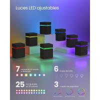 Mesita de Noche con Tira de Luz LED Multicolor Variable, 3 Cajones, Mesa Auxiliar, Estilo Moderno, 35 x 40 x 55 cm, Negro Efecto Madera LET0830B01 - details 21