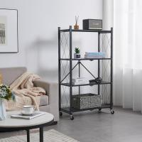 Estantería Plegable de Metal Negro 4 Niveles Carga Pesada Ideal para Cocina, Oficina, Garaje - details 1