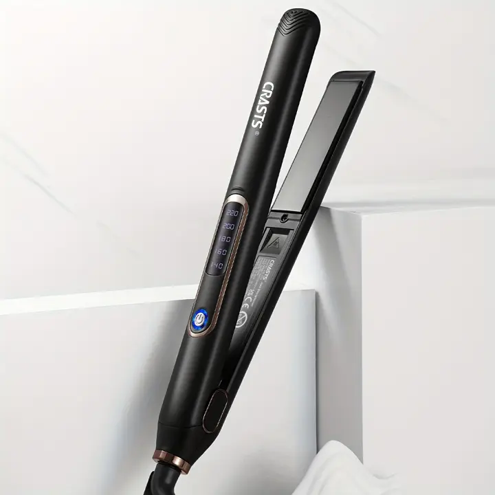 Plancha de pelo profesional 2 en 1, placa grande con temperatura ajustable, 5 ajustes, pantalla LCD, esmalte de aleación cerámica - 1
