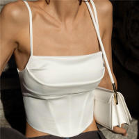 BUNO-Camiseta sin mangas con tirantes finos para mujer, Top corto ajustado con espalda descubierta, ropa de calle para fiesta, verano 2025 - details 2