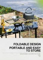 Barbacoa multifuncional plegable hoguera portátil camping parrilla de acero inoxidable, soporte para estufa de gas, parrilla para barbacoa al aire libre - details 2