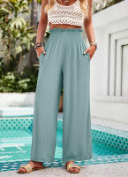 Ropa de mujer Primavera Verano Elegante Casual Color sólido Pantalones sueltos de pierna ancha - details 9