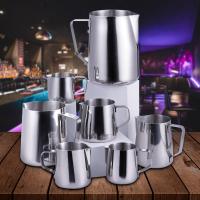 Jarra de acero inoxidable para espumar lechejarra de caféEspressocafé humeanteBarista Lattetaza de espuma de crema - details 5