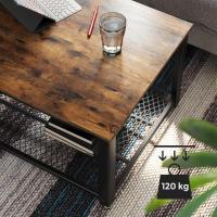 Mesa de Centro Industrial Diseñada Ideal para Televisión, Salón, Gran Estante, Patas Ajustables, Protege el Suelo, Estructura de Metal, Estable, Fácil de Montar - details 5