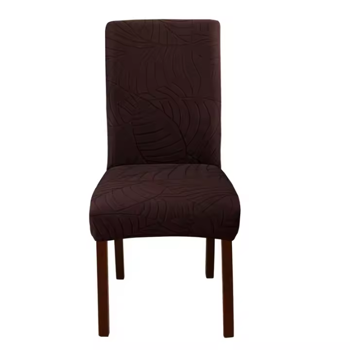 Fundas para sillas de Jacquard con hojas, funda universal elástica extraíble para sillas, fundas de asiento de Color sólido para comedor, Hotel y banquete, 1 ud. - 1