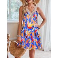 Nuevo vestido de verano con escote en V, tirantes y estampado para vacaciones. - details 5