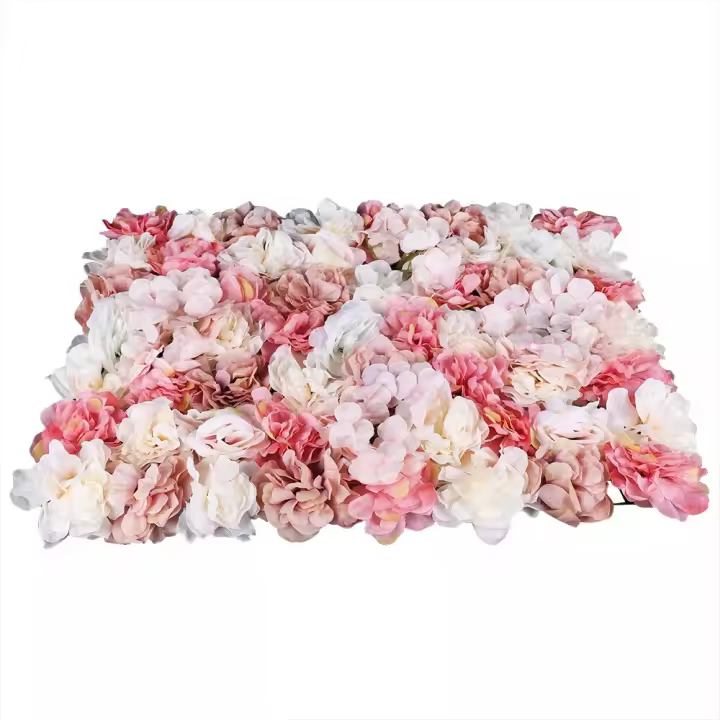 Paneles de flores artificiales para pared, decoración de fondo para fiesta, boda, 6 piezas, 40x60 Cm - 1