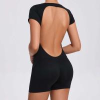 Mono de Yoga de Alta Brillo Conjunto Deportivo de Gimnasio sin Espalda para Mujeres - details 14