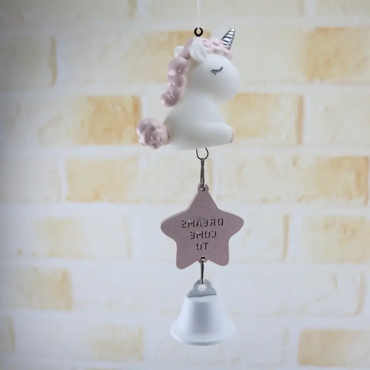 Campanas de viento de unicornio, decoración creativa y novedosa para el hogar, piezas colgantes, manualidades - 1