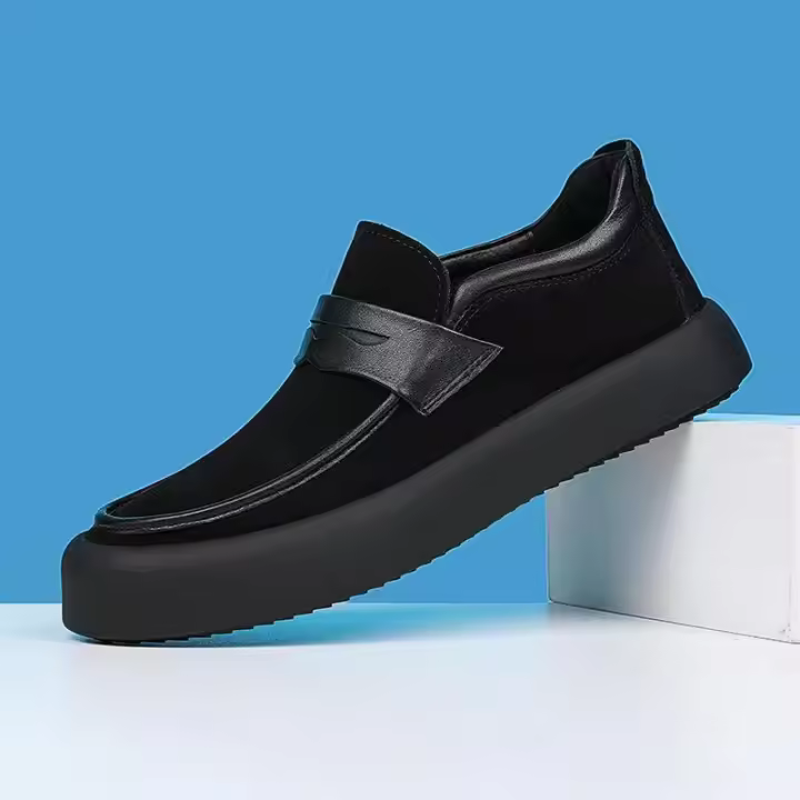 Cuero Versátil Pie de tendencia Zapatos casuales de cuero Zapatos Doudou para hombre. - 1