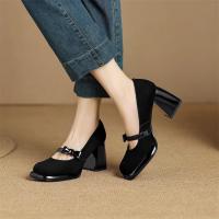 Mesa impermeable zapatos individuales de tacón alto francés retro boca poco profunda temperamento arco Mary Jane zapatos - details 9